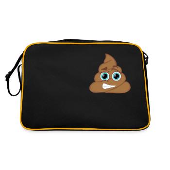 Emoji poop pile poop embarrassing - Retro Bag - black/gold - Back