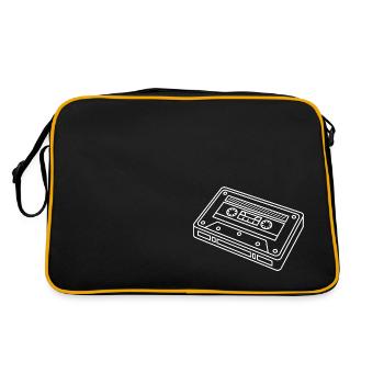 Cassette Tape White 80s Retro Music Gift Idea - Retro Bag - black/gold - Back