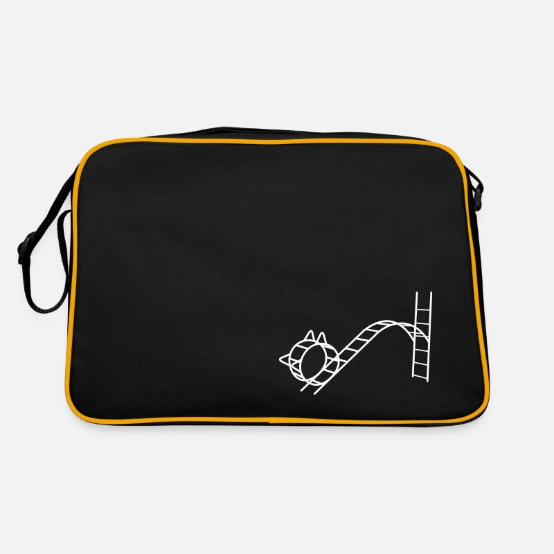 Katze Ungarn - Retro Tasche - Schwarz/Gold