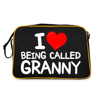 Funny idea for Grannies I love being called Granny - Retro Bag - black/gold - Back