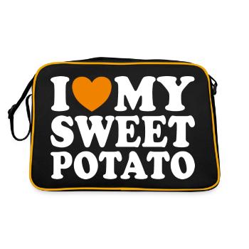 J'aime Ma Patate Douce Couple Thanksgiving - Sac Retro - noir/or - Dos