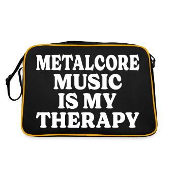 Musikertherapie, Musik, Metalcore - Retro Tasche - Schwarz/Gold - Hinten
