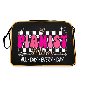 Pianiste Musicienne Maman Pianiste - Sac Retro - noir/or - Dos