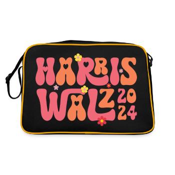 Kamala Harris Walz Waltz 2024 Rétro - Sac Retro - noir/or - Dos