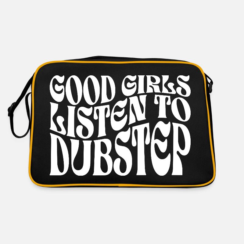 Mädchen hören Dubstep-Musik Retro Tasche