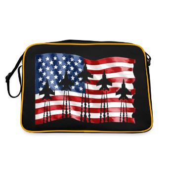 American fighter jets 4 July - Retro Bag - black/gold - Back