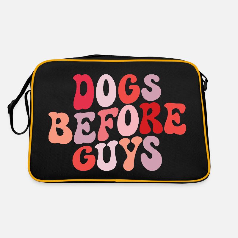 Hunde vor Jungs lieben Hunde Retro Tasche
