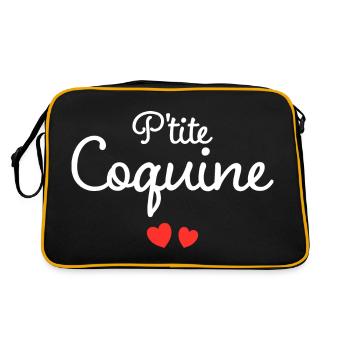 Petite Coquine Humour Surnom Affectueux Femme - Sac Retro - noir/or - Dos