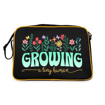 Maternité Fleurs Annonce De Grossesse - Sac Retro - noir/or - Dos