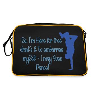 Here for Free Drinks and to Embarrass Myself (B1) - Retro Bag - black/gold - Back