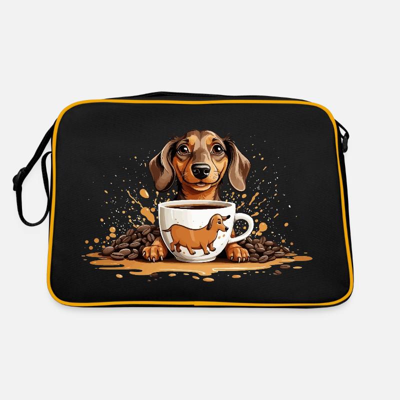 KURZHAARDACKEL KAFFEE DACKEL Retro Tasche