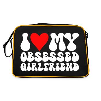 Adore Ma Copine J'aime Ma Petite Amie Obsédée - Sac Retro - noir/or - Dos