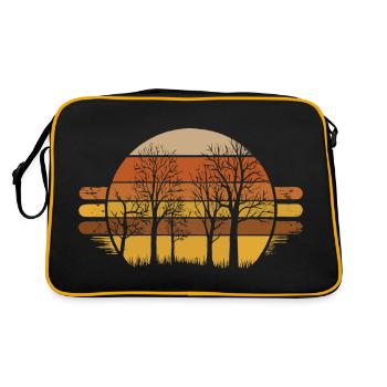 Trees Graphic Retro Nature Forest - Retro Bag - black/gold - Back