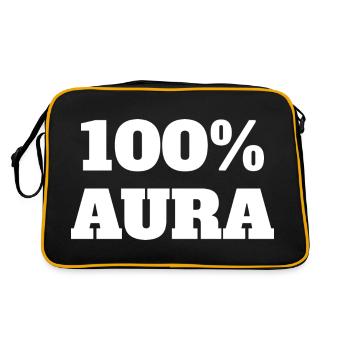 100% Aura Level Points Humor Meme Aura - Retro Bag - black/gold - Back