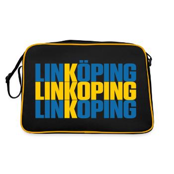 Linköping Suède Drapeau - Sac Retro - noir/or - Dos