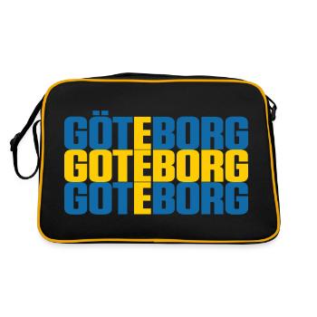 Göteborg, Suède, Drapeau - Sac Retro - noir/or - Dos
