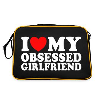Adore Ma Copine J'aime Ma Petite Amie Obsédée - Sac Retro - noir/or - Dos