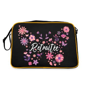 Papillon Jeune Retraitée Femme Retraite - Sac Retro - noir/or - Dos