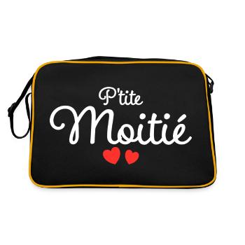 Petite Moitié Humour Surnom Affectueux Femme - Sac Retro - noir/or - Dos