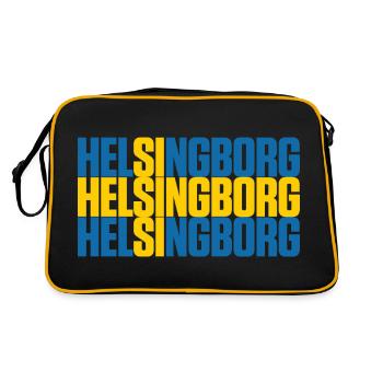 Helsingborg Sweden Flag - Retro Bag - black/gold - Back