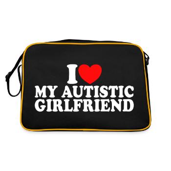 J'adore Copine Autiste J'aime Petite Amie Autiste - Sac Retro - noir/or - Dos