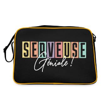 Serveuse Géniale Bar Serveuse Humour - Sac Retro - noir/or - Dos