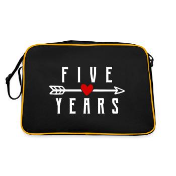 5 ans anniversaire de mariage mariage en bois - Sac Retro - noir/or - Dos