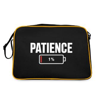 Batterie Akku Patience Geduld Arbeit Stress - Retro Tasche - Schwarz/Gold - Hinten