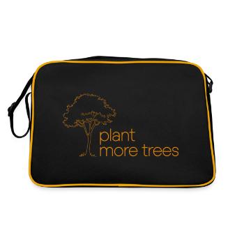 Plant More Trees - Nature Conservation Saying - Retro Bag - black/gold - Back