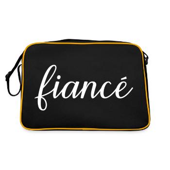 Fiancé Matching Engagement Gift Groom’s Mariage du marié - Sac Retro - noir/or - Dos