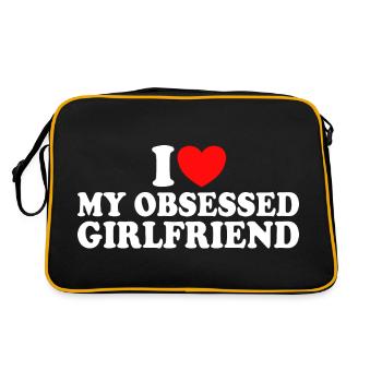 Adore Ma Copine J'aime Ma Petite Amie Obsédée - Sac Retro - noir/or - Dos