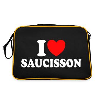 I Love Saucisson Humour Apéro Saucisson - Sac Retro - noir/or - Dos