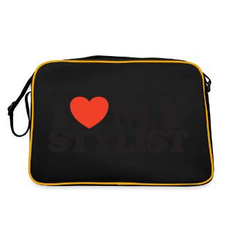 I love my stylist Herz Shirt - Retro Tasche - Schwarz/Gold - Hinten