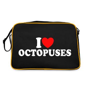 I love octopuses - I love octopuses - Retro Bag - black/gold - Back