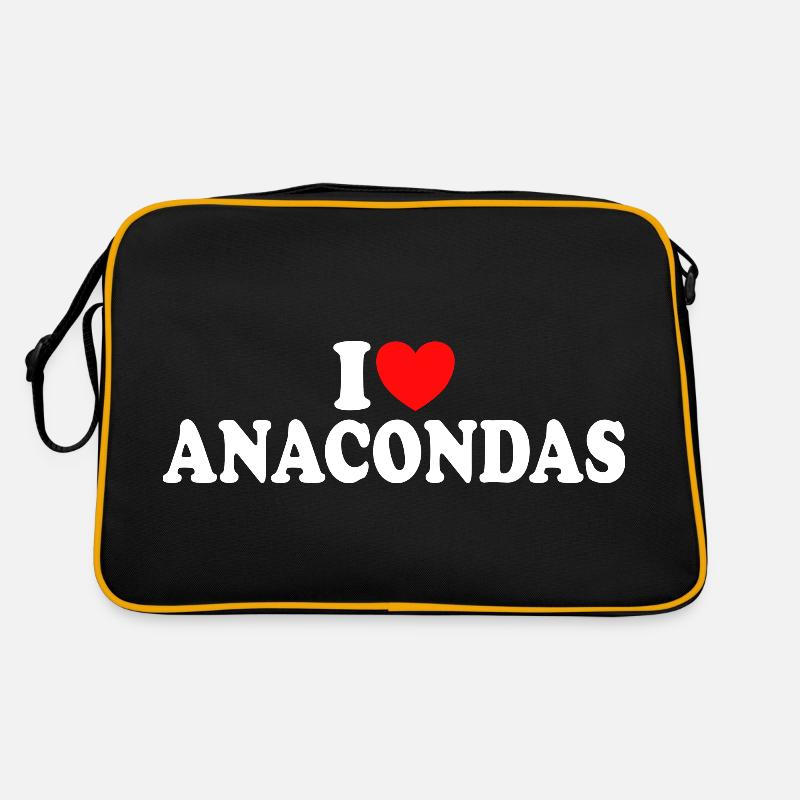 Aime Les Anacondas Aime Les Serpents - Sac Retro - noir/or