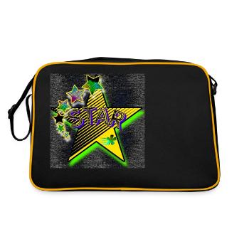 STAR - STERNCHEN - Retro Tasche - Schwarz/Gold - Hinten
