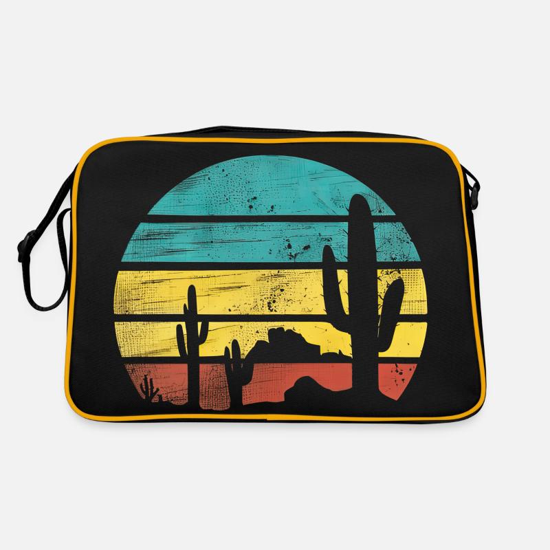 Retro Desert Graphic Nature Cactus - Retro Bag - black/gold