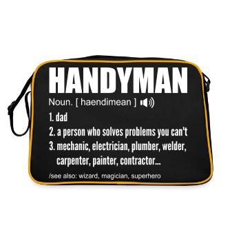 Handyman Definition Funny Dad Handyman Fathers Day - Sac Retro - noir/or - Dos