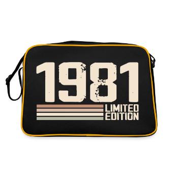 1981 Jahrgang 1981 Geburtstag 1981 Retro 1981 - Retro Tasche - Schwarz/Gold - Hinten