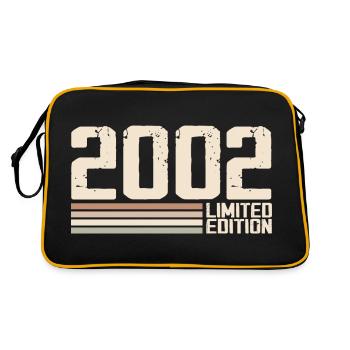 2002 Jahrgang 2002 Geburtstag 2002 Retro 2002 - Retro Tasche - Schwarz/Gold - Hinten