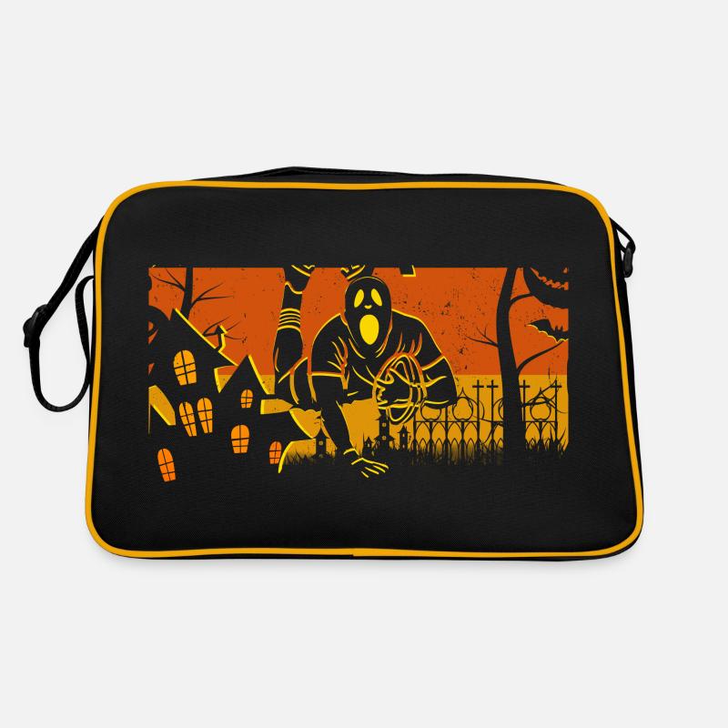 Retro Halloween Rugby - Retro Tasche - Schwarz/Gold
