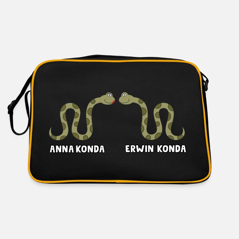 Anna Konda - Retro Tasche - Schwarz/Gold