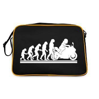Evolution Motorradfahrer Enduro Motorrad Motorrad - Retro Tasche - Schwarz/Gold - Hinten