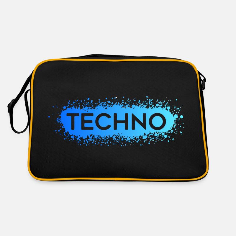Techno Techno Blue Splat - Retro Tasche - Schwarz/Gold