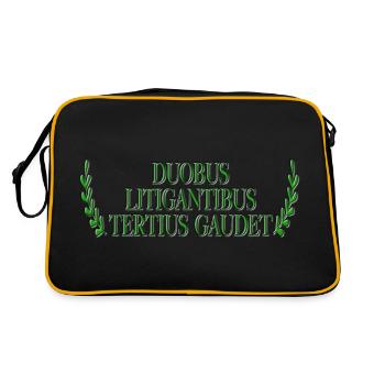 Duobus Litigantibus Tertius Gaudet - Retro Tasche - Schwarz/Gold - Hinten