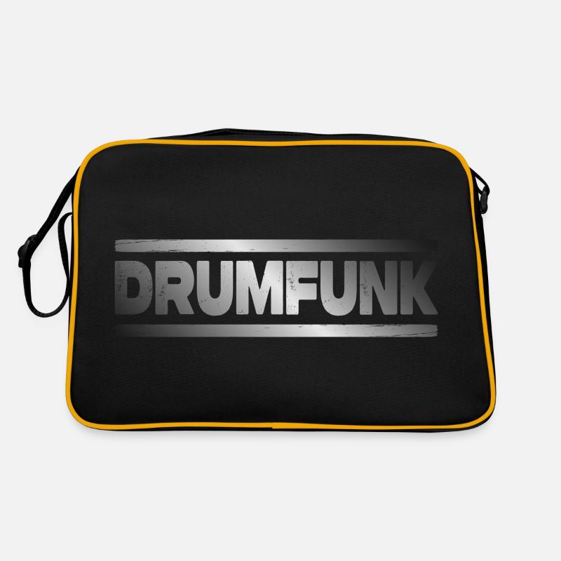 Drumfunk DNB Drum and Bass Junglist - Retro Tasche - Schwarz/Gold
