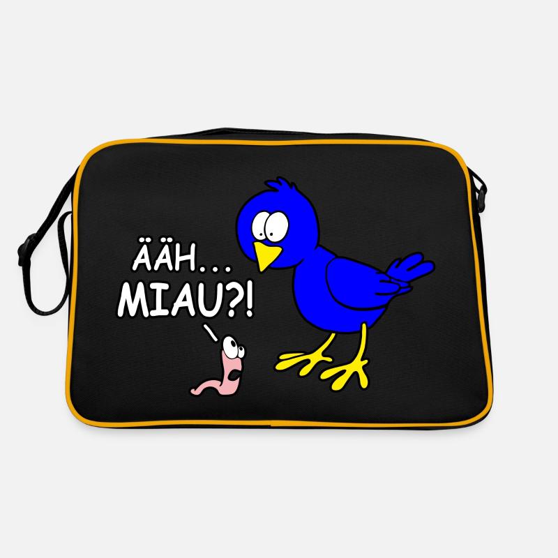 Ääh miau - Retro Tasche - Schwarz/Gold