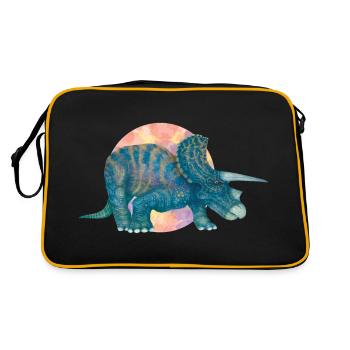 Ein wilder Dinosaurier - Retro Tasche - Schwarz/Gold - Hinten
