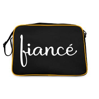 Fiancé Matching Engagement Gift Groom’s Mariage du marié - Sac Retro - noir/or - Dos