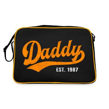 Daddy - Meilleur papa papa du monde - est. 1987 - Sac Retro - noir/or - Dos